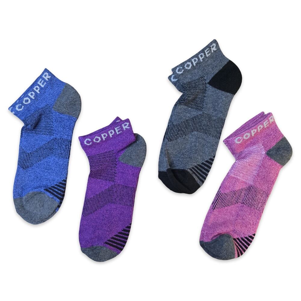 Tommie Copper Women’s 4 Pack Compression Ankle Socks NEW 7-9.5 Multicolor